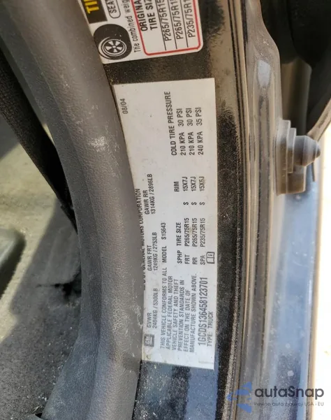 2005 Chevrolet Colorado z USA, uszkodzony, nr VIN 1GCDS136458123701